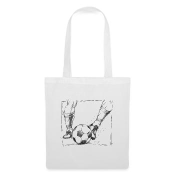 Soccer Ball Kick – Football Bleistiftzeichnung - Stoffbeutel - Weiß - Vorne