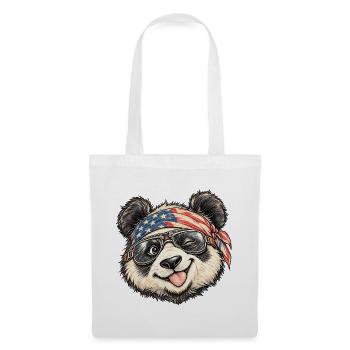 Cool Panda Biker Bandana Motorrad Tierkunst - Stoffbeutel - Weiß - Vorne