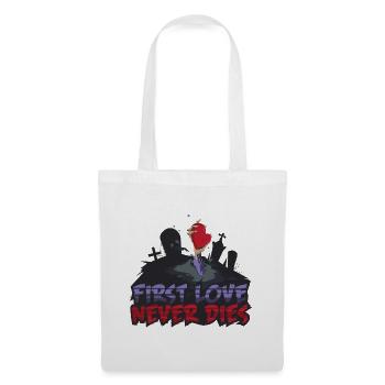 First Love Never Dies - Zombie Hand mit Herz - Stoffbeutel - Weiß - Vorne