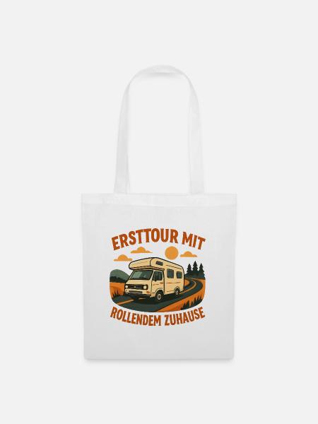 Erste Wohnmobilreise Geschenk für Neucamper - Stoffbeutel - Weiß