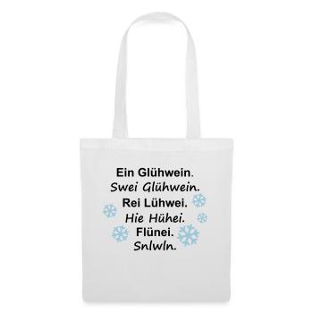 ein Glühwein swei Schneeflocke - Stoffbeutel - Weiß - Vorne