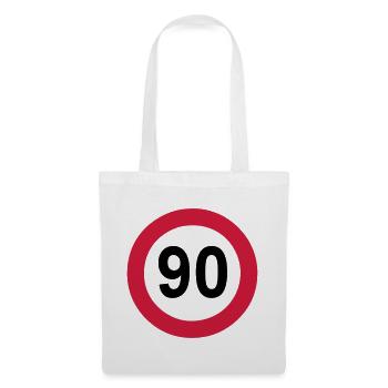 90. Geburtstag , 90 Jahre , Geburtstagsgeschenk(25 - Stoffbeutel - Weiß - Vorne