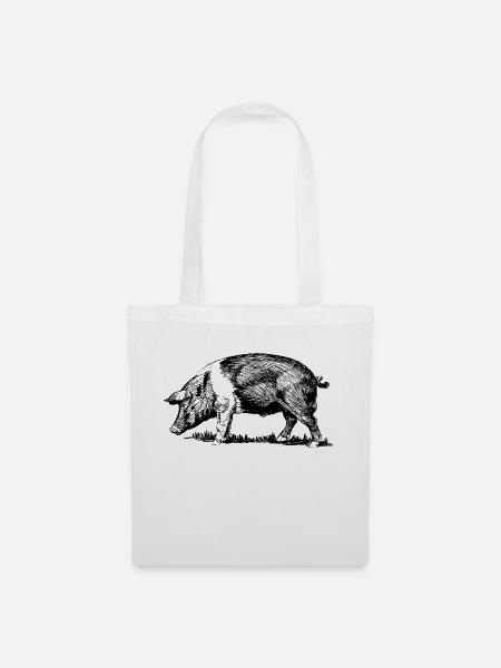 pig119 - Stoffbeutel - Weiß