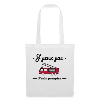J'peux pas j'suis pompier - Sac en tissu - blanc - Devant