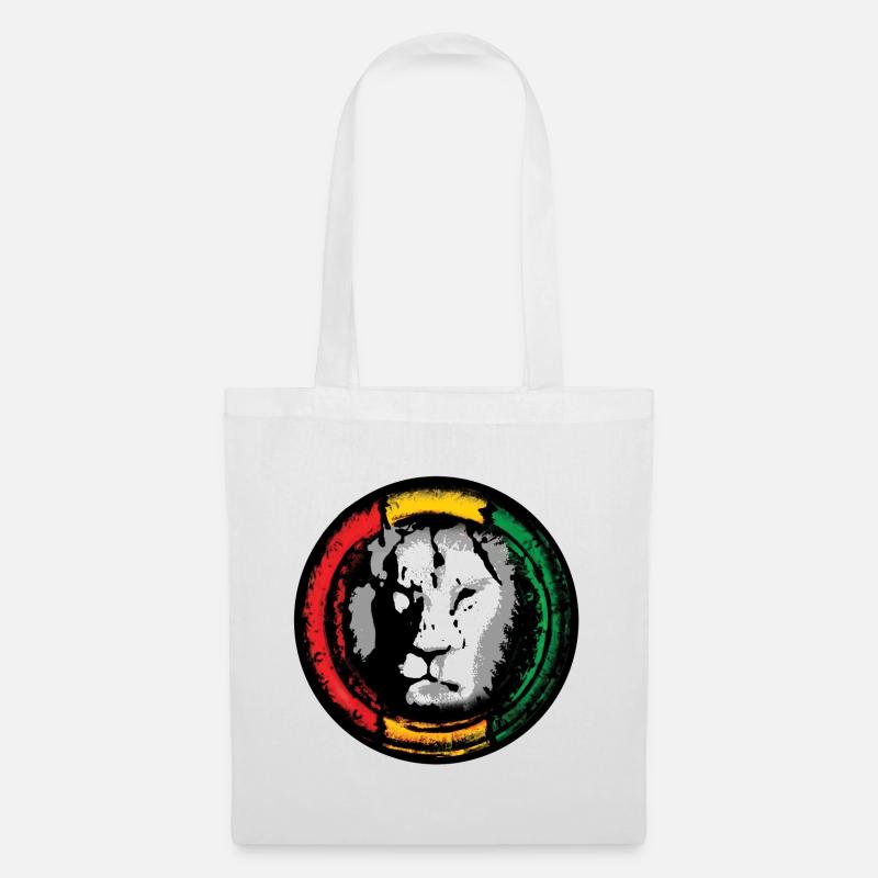 Lion du reggae dans le style rasta - Sac en tissu - blanc
