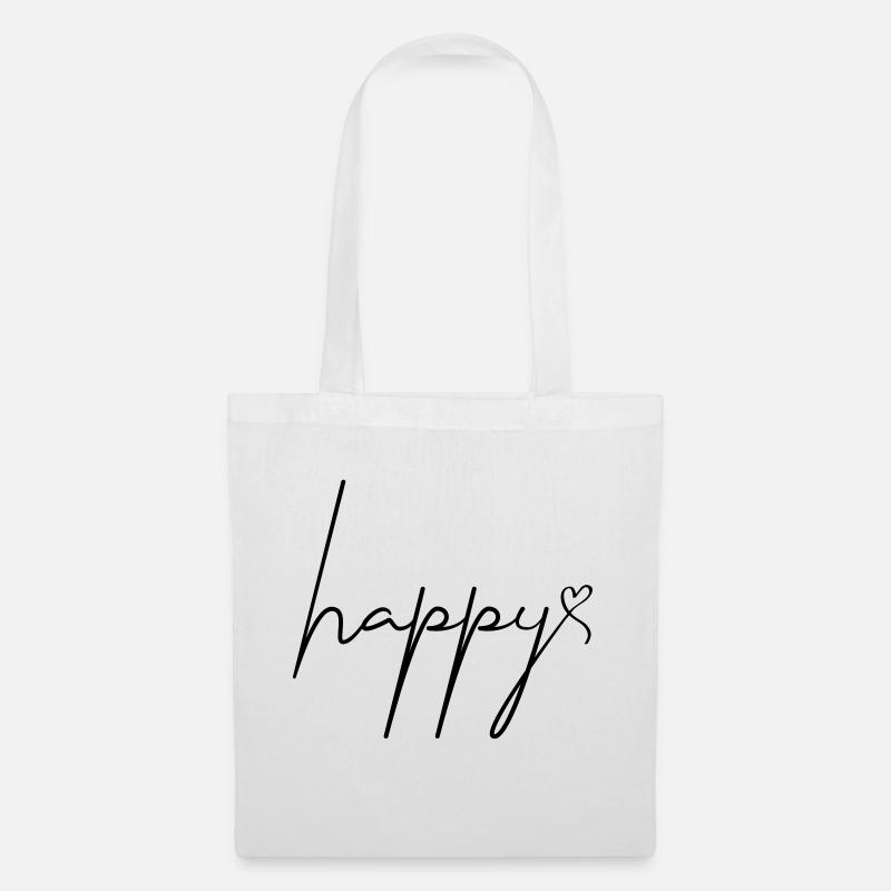 Happy - Stoffbeutel - Weiß