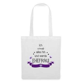 Junggesellinnenabschied Hochzeit Ehefrau Geschenk - Stoffbeutel - Weiß - Vorne