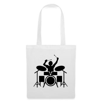 Batteur Batteur Batteur Musique Tambours Batteries - Sac en tissu - blanc - Devant