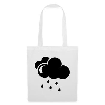 Wolke mit Regentropfen - Stoffbeutel - Weiß - Vorne