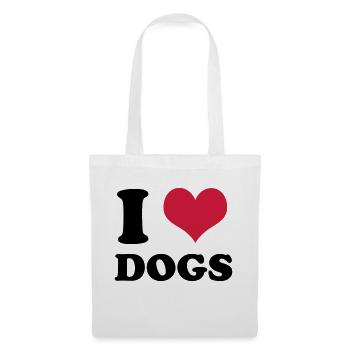 J'adore les chiens - Sac en tissu - blanc - Devant