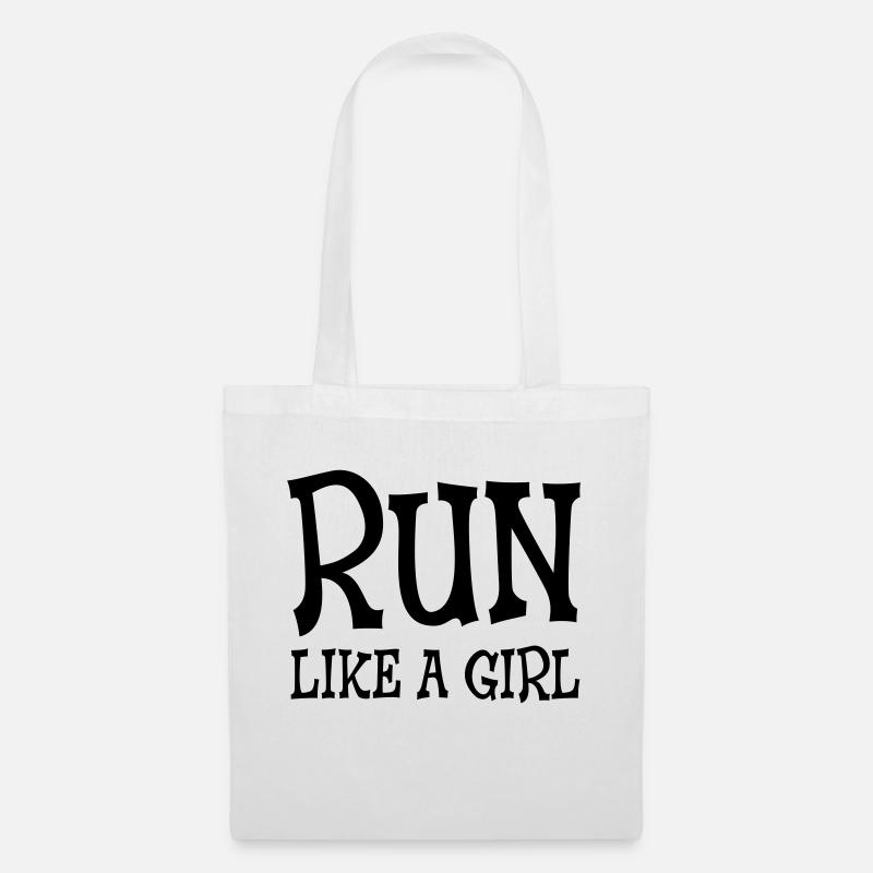 Run Like A Girl - Stoffbeutel - Weiß