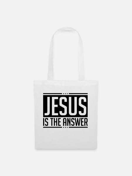 jesus_is_the_answer_ga1 - Stoffbeutel - Weiß