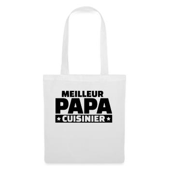 Meilleur papa cuisinier - Sac en tissu - blanc - Devant