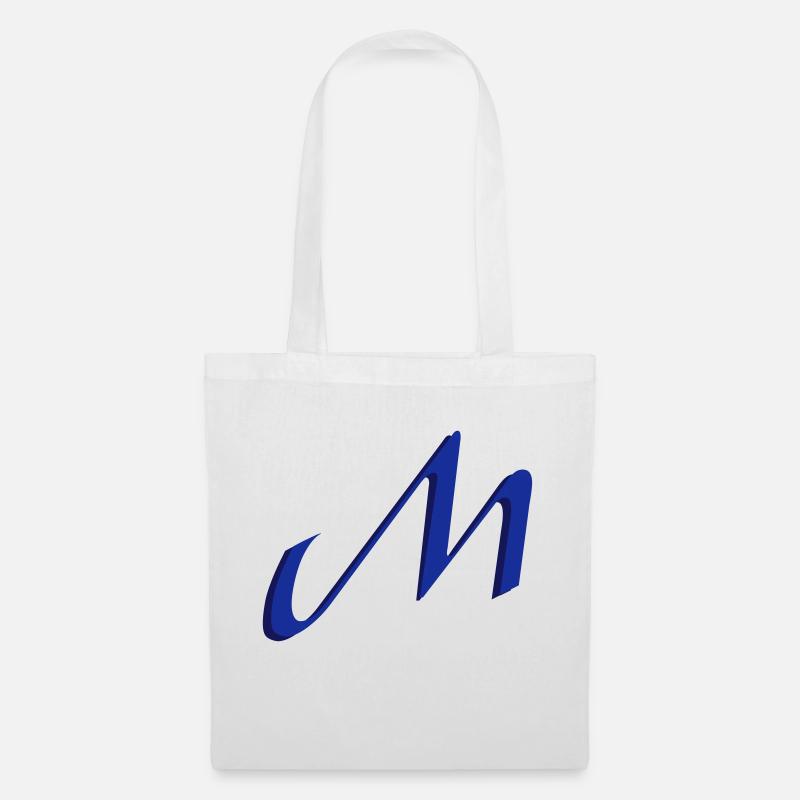 M, Buchstaben, Letters, Initialen - Stoffbeutel - Weiß