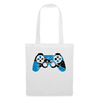 cracks old scratches cool blue design controllers - Tote Bag - white - Front