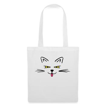 Funny cat - Sac en tissu - blanc - Devant