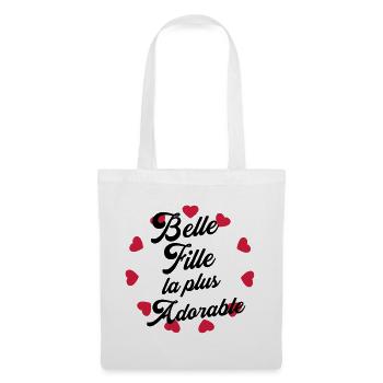 belle-fille / beau-fils / beau fils / belle fille - Sac en tissu - blanc - Devant