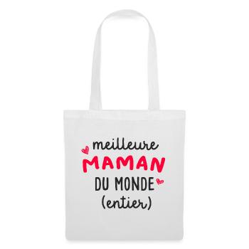 Meilleure maman du monde (entier) | Fête des mères - Sac en tissu - blanc - Devant