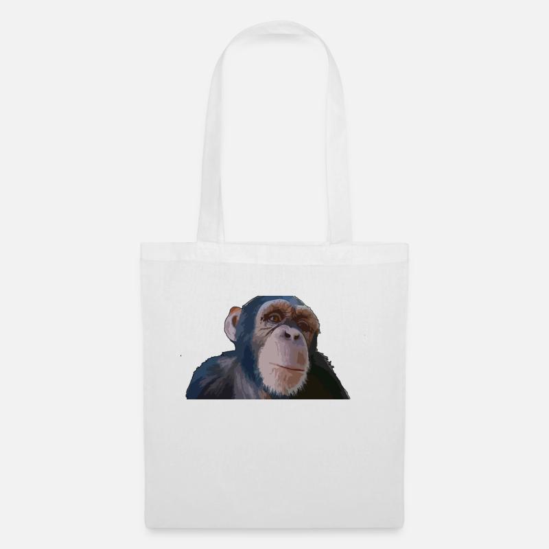 Singe mignon - Sac en tissu - blanc