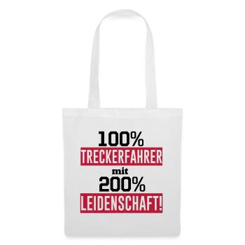 Traktor , Treckerfahrer 200% Leidenschaft ...(25) - Stoffbeutel - Weiß - Vorne