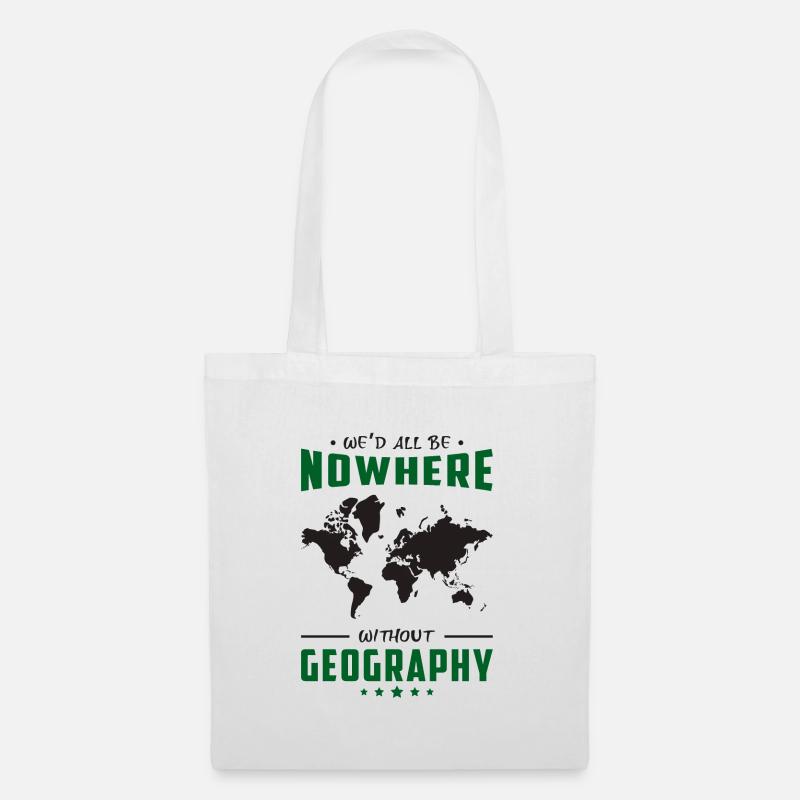 Geografie Lehrer Geocaching Geography GPS Geschenk - Stoffbeutel - Weiß