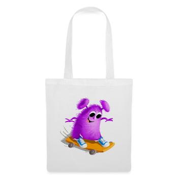 Cooles lustiges Skate Monster Math Batt - Stoffbeutel - Weiß - Vorne