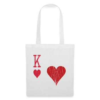 Déguisement de partenaire Halloween coeur carte à jouer - Sac en tissu - blanc - Devant