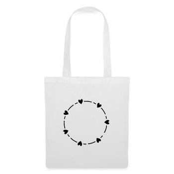 Coeur symbole cercle amour cadeau - Sac en tissu - blanc - Devant