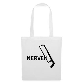 Nervensäge Nerven Säge Vector Farbe frei wählbar - Stoffbeutel - Weiß - Vorne