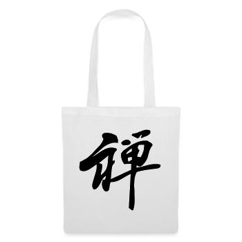 Japanisches Zen-Kanji-Symbol für Zen-Leder - Stoffbeutel - Weiß - Vorne