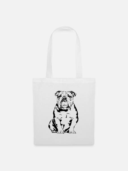 ENGLISCHE BULLDOGGE Hunde English Bulldog Wilsigns - Stoffbeutel - Weiß