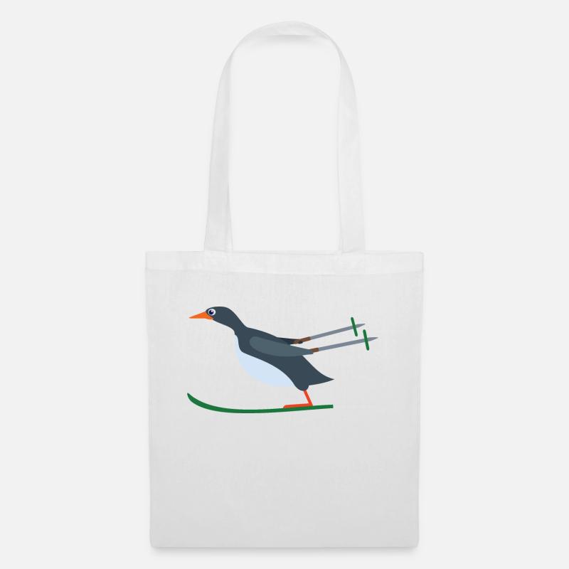 Pinguin Ski - Stoffbeutel - Weiß