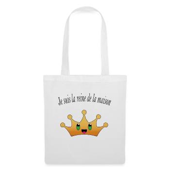 je suis la reine de la maison Couronne bronze - Sac en tissu - blanc - Devant