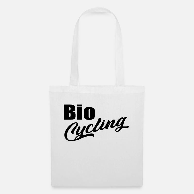 "BIO CYCLING" Schwarz - Stoffbeutel - Weiß