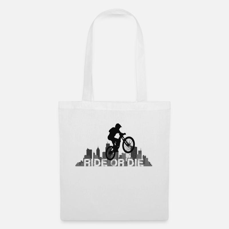 Ride or Die Skyline MTB Shirt - Stoffbeutel - Weiß