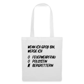 Ich werde Bergretterin - Stoffbeutel - Weiß - Vorne