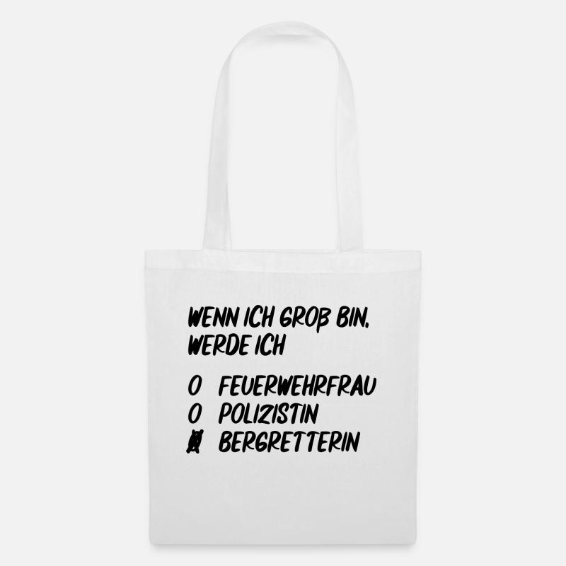 Ich werde Bergretterin - Stoffbeutel - Weiß