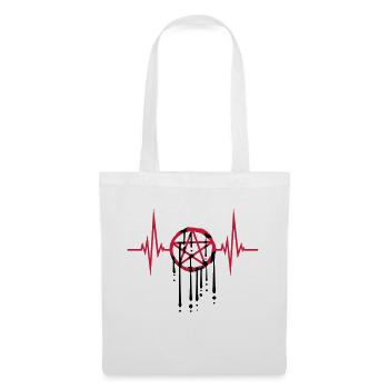 Drops heartbeat pentagram - Tote Bag - white - Front