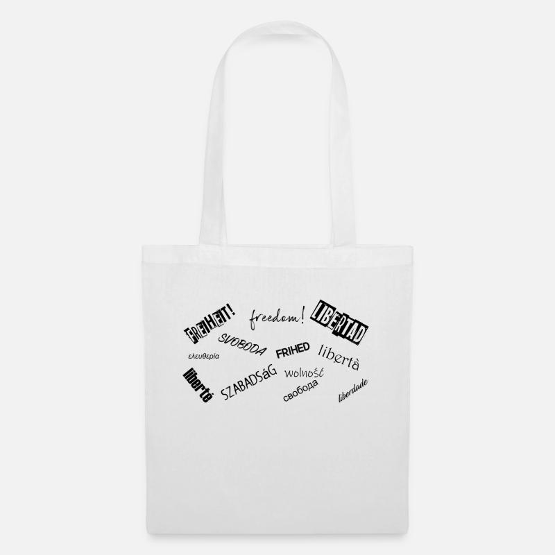 Freedom Design, différentes langues - Sac en tissu - blanc
