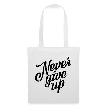 Never give up - Stoffbeutel - Weiß - Vorne
