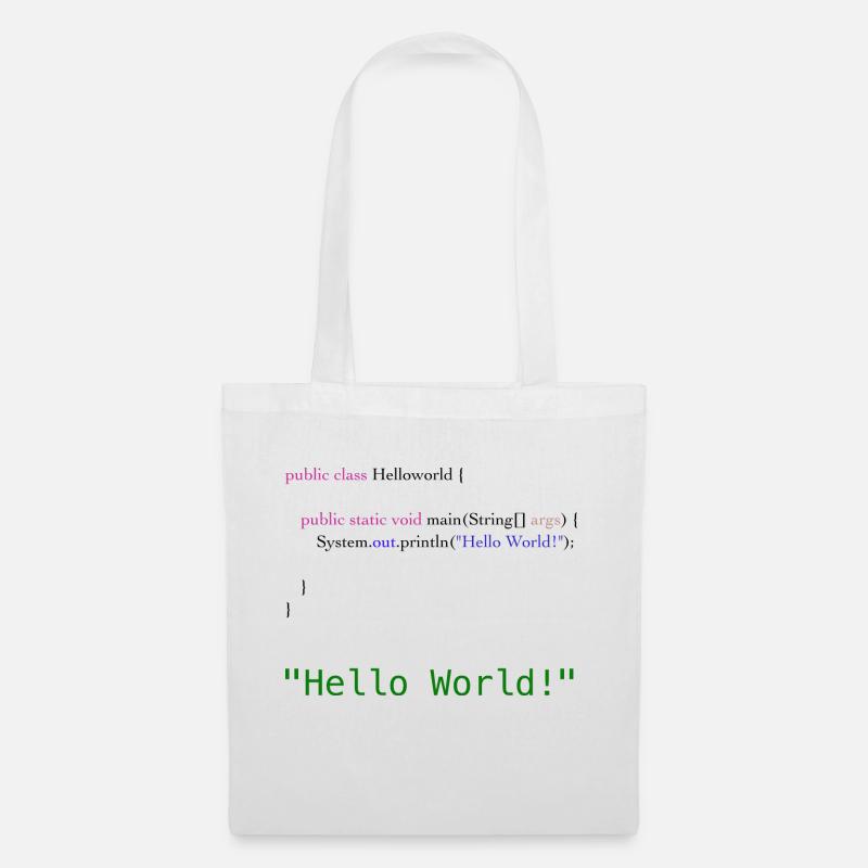 Hello World Code - Stoffbeutel - Weiß