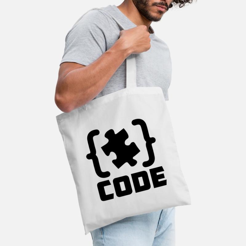 programmeur Code résolution de pièces de puzzle Sac en tissu