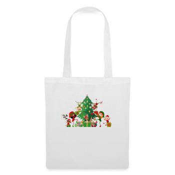 Weihnachten - Tannenbaum - Weihnachtsmann Feiertag - Stoffbeutel - Weiß - Vorne