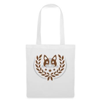 Emblem laurel wreath dog design - Tote Bag - white - Front