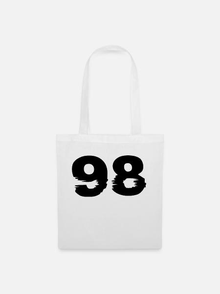 98 Zahl - Stoffbeutel - Weiß