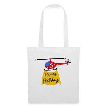 Hubschrauber Happy Birthday 5 - Stoffbeutel - Weiß - Vorne