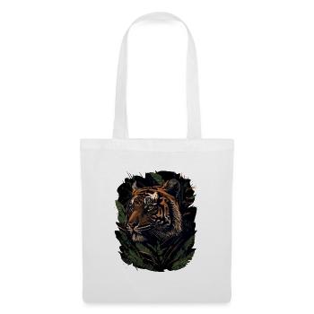 Tigre tapi dans la jungle - Sac en tissu - blanc - Devant