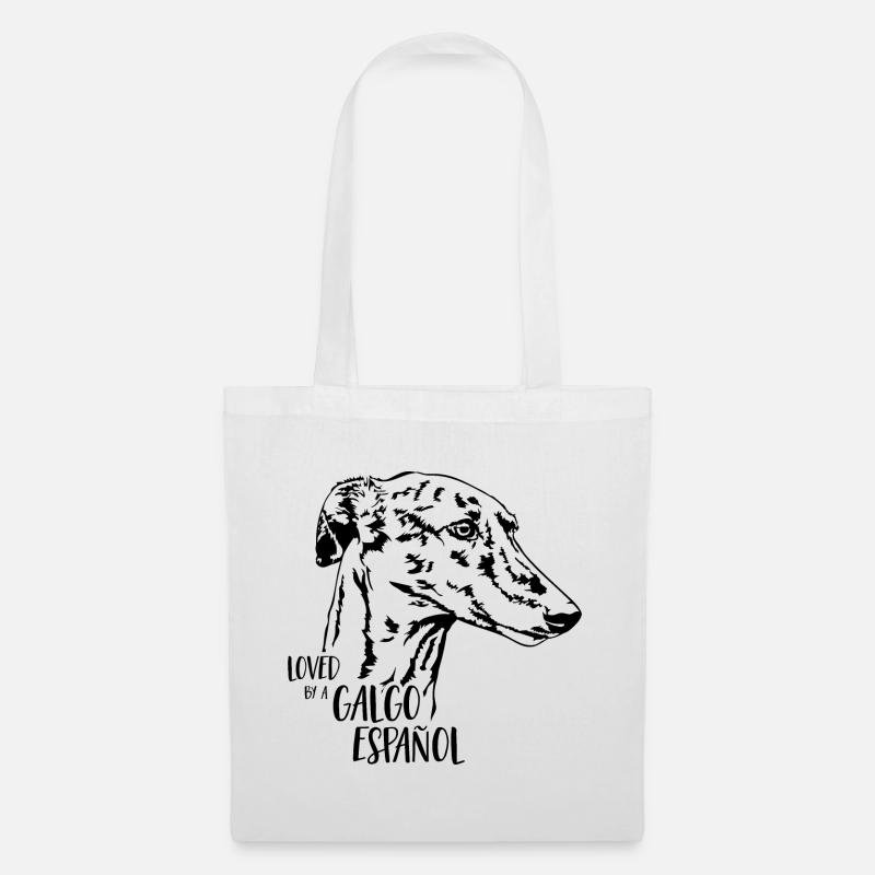 Aimé par un chien GALGO ESPANOL disant Wilsigns - Sac en tissu - blanc