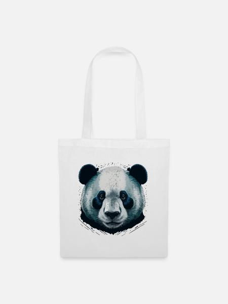 Tête de panda réaliste - Sac en tissu - blanc