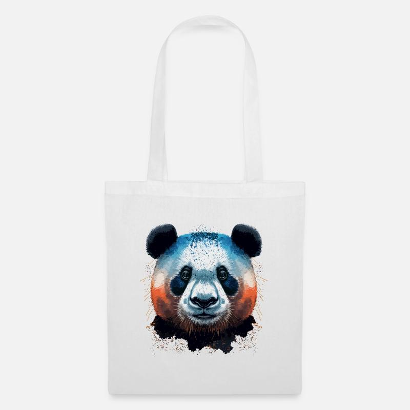 Pandakopf - Stoffbeutel - Weiß
